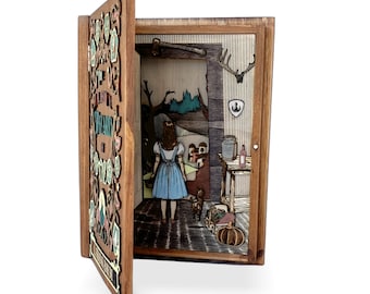 The Wonderful Wizard of Oz 3D Book Art Multi-Layered Wood Decor Nostalgic Gift Decor for Bookcase Art for Desk Movie Memorabilia
