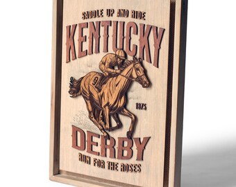 Kentucky Derby Wood Wall Art, Churchill Downs Horse Racing Decor