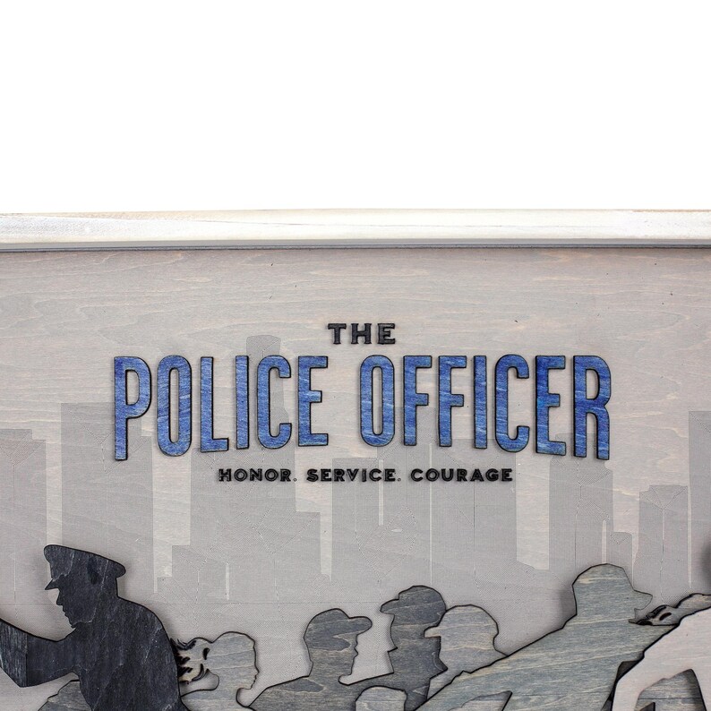 Handcrafted Wooden Police Officer Wall Art, Badge Decor - Etsy