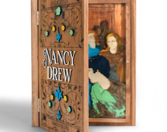 Nancy Drew 3D Wooden Book Art for Mystery Book Lovers Gift for Desk or Bookshelf Art for Girl Detective Hidden Treasures for Novel Lovers