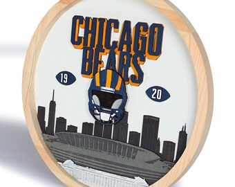 Chicago Bears Wooden Wall Art: Soldier Field, 3D Stadium Decor