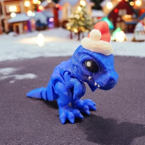 3D Printed Christmas Dino: Whimsical T-Rex Figurine