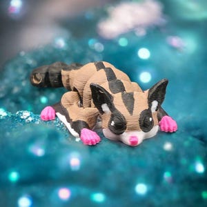 3D Printed Sugar Glider Keychain: Mini Animal Charm Fidget Toy
