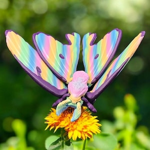 3D gedruckte artikulierte leuchtende Motte bewegliche Flügel Insekt einzigartige Fidget Spielzeug Natur Geschenk