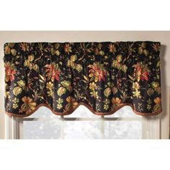 Waverly Felicite Noir Cotton Valance Etsy
