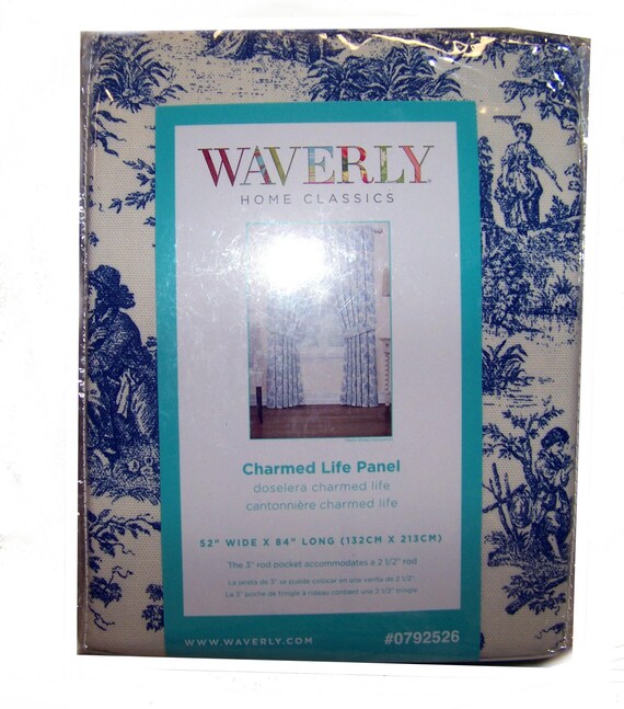 Waverly Blue Charmed Life Toile Curtain Panel With Tieback New Etsy