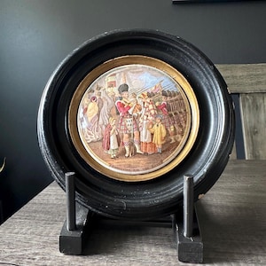 1850s Pratt Ware Pot Lid – ‘Eastward Voyage’ Victorian Ceramic Collectible - Antique