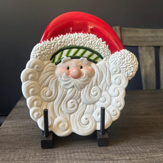 Fitz and Floyd Santa Canapé Plate – Vintage Christmas Decor