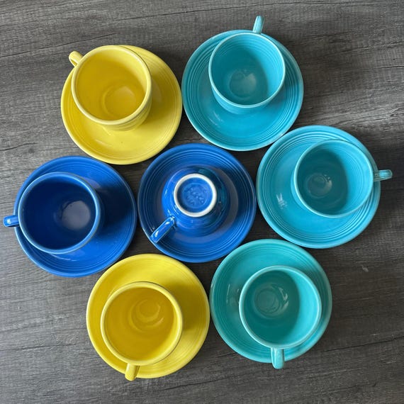 Vintage Fiesta Ware Tea Cup Saucer Set Homer Laughlin