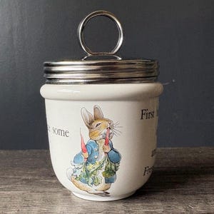 Vintage Wedgwood Peter Rabbit Egg Coddler, Beatrix Potter Porcelain Collectible