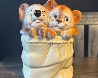 COOKIE JAR * Pet Treat Jar * White Dog, Singing: 