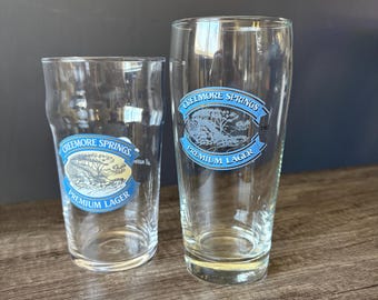 Vintage Creemore Springs Beer Glasses Pair, Canadian Brewery Pint Glass, Arcoroc France, Barware