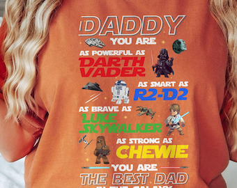 Lustiges Disney Star Wars Vatertag Shirt, Daddy Star Wars Charaktere Tshirt, Disneyland Familie Matching Urlaub 2026, Galaxy's Edge Reise