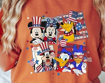 Disney glücklich 4. Juli Shirt, Mickey und Freunde US Flagge T-Shirt, Disney Unabhängigkeitstag T-Shirt, Disney politisch, amerikanische Freiheit