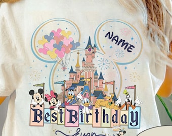 Personalized Mickey And Friends Shirt, Best Birthday Ever Tshirt, Disneyland Family Trip Matching, Disney Shirt Gifts, The Magic Kingdom