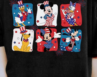 Musse Pigg och vänner patriotiska minnesdagströja, Disney 4 juli-t-shirt, Disney självständighetsdagen-tröja, Disney patriotiska, amerikansk frihet