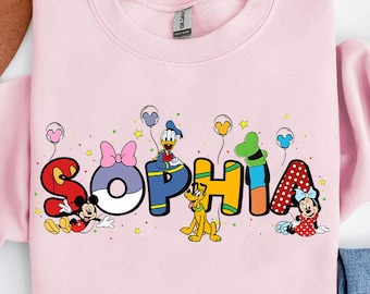 Custom Name Mickey And Friends Shirt, Personalized Disney Donald Goofy Pluto Tshirt, Disneyland Vacation Holiday Family Gifts, Magic Kingdom