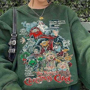 Retro The Muppet Christmas Carol Sweatshirt, Kermit The Frog Gonzo Miss Piggy Xmas Movie Shirt, Mickey Very Merry Christmas Party 2025 Tee