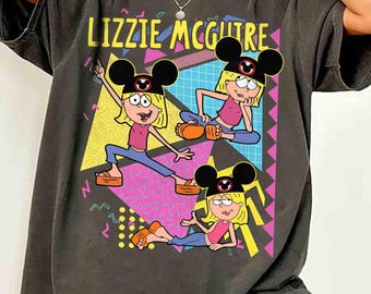 Koszulka z uszami Myszki Miki z lat 90. z Disneya Lizzie McGuire, słodka koszulka Lizzie „To właśnie marzenia są zrobione”, wycieczka dla dziewczyn do Disneylandu WDW