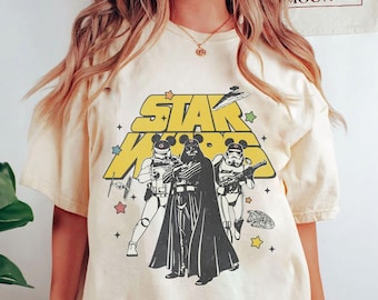 Camiseta retro de Disney Star Wars, camiseta de Darth Vader, camisetas a juego para viajes familiares de Disney, El Reino Mágico, camiseta familiar de Star Wars, regalos de Disney