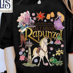 Vintage Disney Tangled Shirt, Cute Floral Rapunzel Princess Tshirt, Disney Family Vacation 2025, The Magic Kingdom, Tangled Lanterns Tee