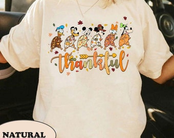 Camiseta retro de Acción de Gracias de Disney, camiseta con disfraz de pavo de Mickey y sus amigos, camisetas de agradecimiento de Disney, vibraciones de otoño de Disney, pavo familiar de Disney