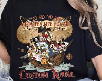 Personalized Disney Pirates Shirt, Mickey And Friends Pirates Of The Caribbean Tshirt, Disney Family Cruise Trip 2026, A Pirates Life For Me