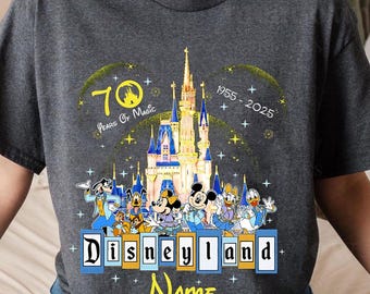 Customize Mickey & Friends Disneyland 70Th Anniversary Shirt, Disneyland 1955-2026 70 Years Of Magic Tshirt, Disneyland Family Vacation Tee