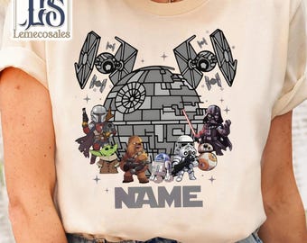 Camiseta vintage de Disney Star Wars, camiseta de la Estrella Muerta de The Mandalorian, vacaciones familiares en Disneyland 2026, que la fuerza te acompañe, Galaxy's Edge