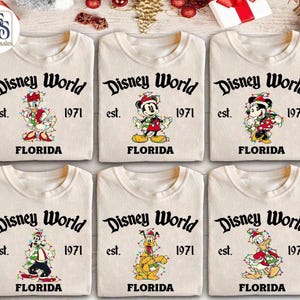 Retro Disneyworld Christmas Sweatshirts, Disneyworld Est 1971 Christmas Shirts, Mickey And Friends Christmas Shirt, Disney Christmas Shirt