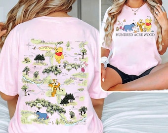 Vintage 2-Sided Winnie The Pooh Shirt, Hundred Arce Wood Tshirt, Disneyland Family Vacation 2025 Tee, Pooh bear Tigger Piglet Eeyore