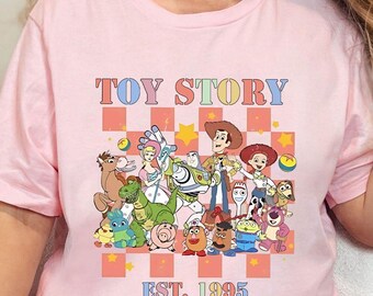 Camiseta vintage de Disney a cuadros de doble cara de Toy Story (1995), camiseta "Tienes un amigo en mí", vacaciones familiares en Disneyland 2026, Magic Kingdom