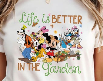 Vintage Mickey And Friends Epcot Flower And Garden Festival 2026 Shirt, Life Is Better In The Garden Tshirt, Disney Family Vacation 2026