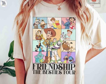Camiseta Disney Friendship The Besties Tour, Toy Story, camiseta a juego para el viaje de cumpleaños de los mejores amigos de Disney, vacaciones en Disneyland, Mickey y sus amigos
