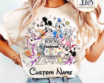 Personalized Mickey & Friends Artist T-shirt, WDW Resort Family Holiday, Disney Epcot International Festival of the Arts 2026 Matching Tee