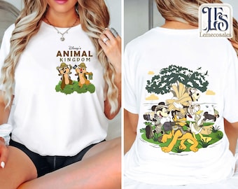 Vintage Disney Animal Kingdom-tröja med dubbla sidor, Musse Pigg och vänner Safari-tröja, Disneyland-familjesemester 2026, Magic Kingdom