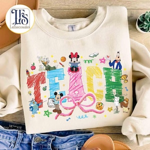 Coquette Bow Disney Teacher Characters Shirt, Happy Teacher&39;s Day 2025, Teacher Life Gift, Mickey and friends Teach Shirt, Coquette Teach