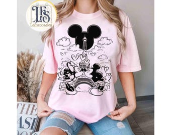 Disney Eiffel Tower Mickey And Minnie Shirt, Disneyland Paris Family Vacation 2026 Trip, Mickey And Friends Tee, Disneyland Paris Couple Tee