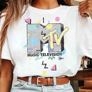 MTV Retro Shape Design Logo Graphic Shirt, MTV Birthday Girl Trip, 80s & 90s Mtv Wash Shirts, Vintage MTV Family Matching Tee