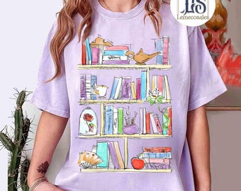 Belles Bibliothek Shirt, Geschenk für Bücherwurm, Disney Lehrer Bibliothekar T-Shirt, Disney Buchliebhaber T-Shirt, Die Schöne und das Biest Belle Buchladen