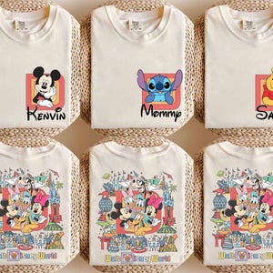 Custom 2-Sided Walt Disneyworld All Characters Shirt, Mickey & Friends Matching Retro Tshirt, Disneyland Family Vacation 2025, Magic Kingdom