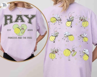 Two-sided Disney Princess and the Frog Ray Firefly Evangeline Shirt, Look How She Lights Up The Sky Tee, WDW Disneyland Family Matching Gift