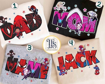 Custom Name Kids Toddler Spidey and His Amazing Friends T-shirt, MCU Comic Tee, Personalized Ghost Spider Spin Tee, Disneyland Family Trip