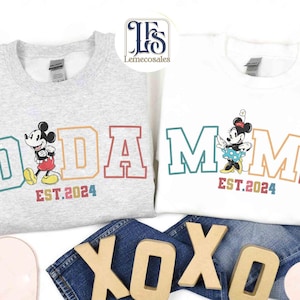 Camiseta de Mickey y Minnie Disney para papá y mamá, viaje familiar a Disneyland, Día de la Madre, camiseta a juego para papá y mamá, cumpleaños de mamá y papá