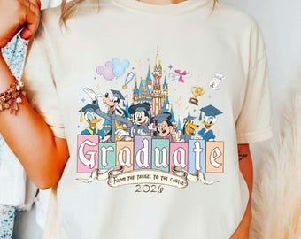 Disney Graduation T-Shirt, Mickey & Friends Senior Class of 2026, From Tassel to Castle, Disney Matching Family Graduate Trip Tee