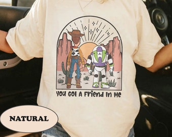 Camiseta vintage de Disney Toy Story, camiseta "Tienes un amigo en mí", camiseta a juego para viajes familiares a Disneyland, regalos de camisetas Disney, El Reino Mágico