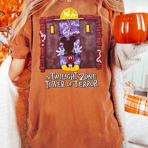Retro Mickey Mouse The Twilight Zone Tower Of Terror T-Shirt, Disney Mickey&#39;s Not So Scary Halloween Party Tee, Disneyland Family 2025 Trip
