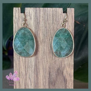 Green Aventurine Earrings, Natural Gemstone Earrings, Aventurine Earrings, Aventurine Healing Stone Earrings, Soothing Energy Gift For Her