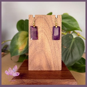 Amethyst Drop Earrings, Natural Gemstone Earrings, Purple Amethyst Earrings, Amethyst Earrings, Calm And Relaxation Gift Idea