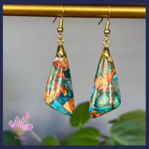 Sea Sediment Earrings, Jasper Drop Earrings, Gemstone Earrings, Boho Earrings,  Natural Gemstone Earrings, Healing Stone Earrings
